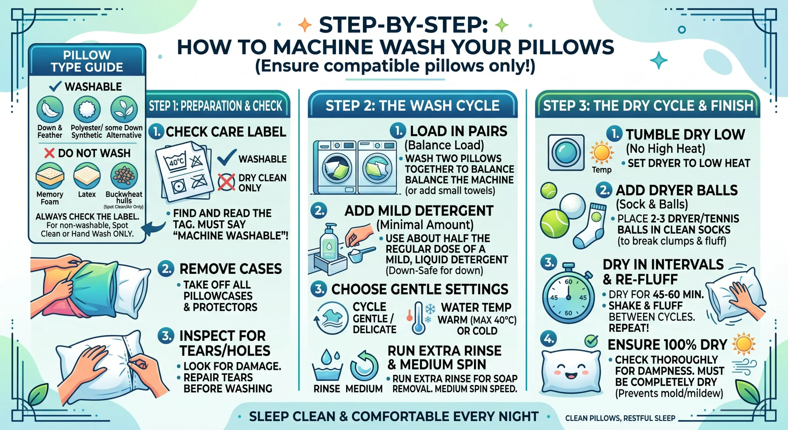 How to Wash Pillows in a Washing Machine