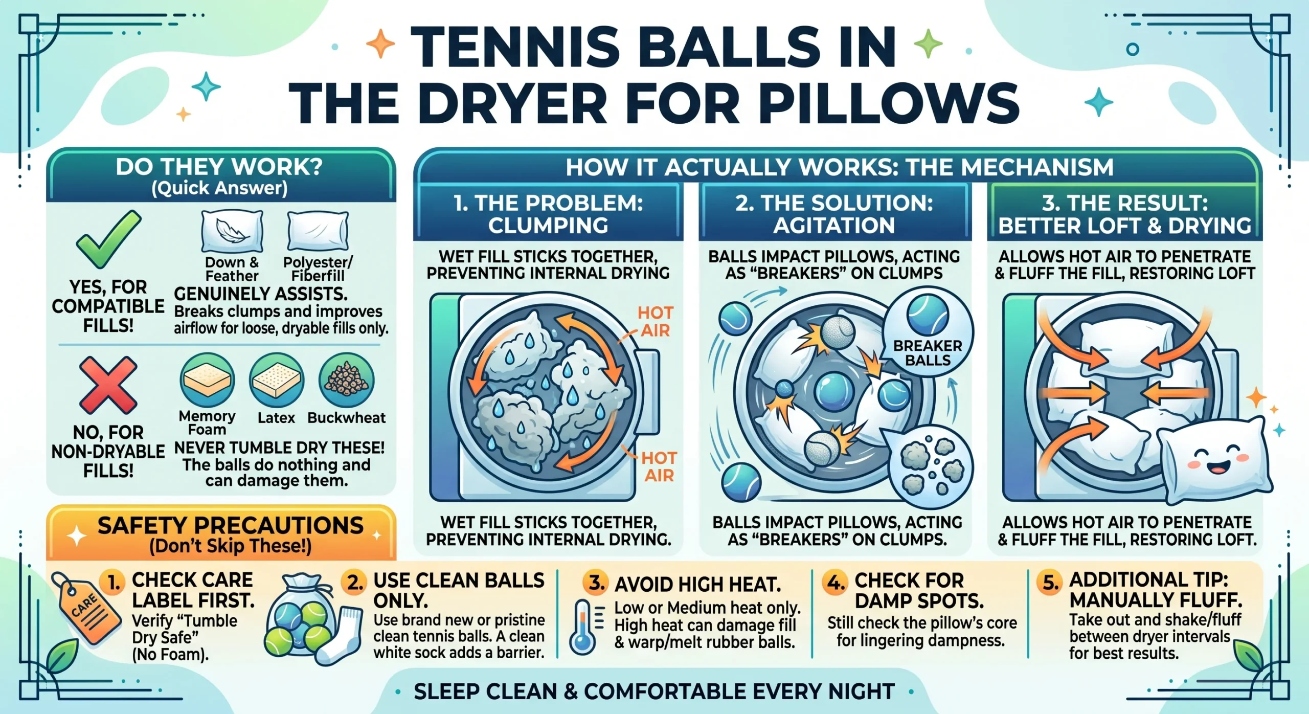 Tennis Balls in the Dryer for Pillows